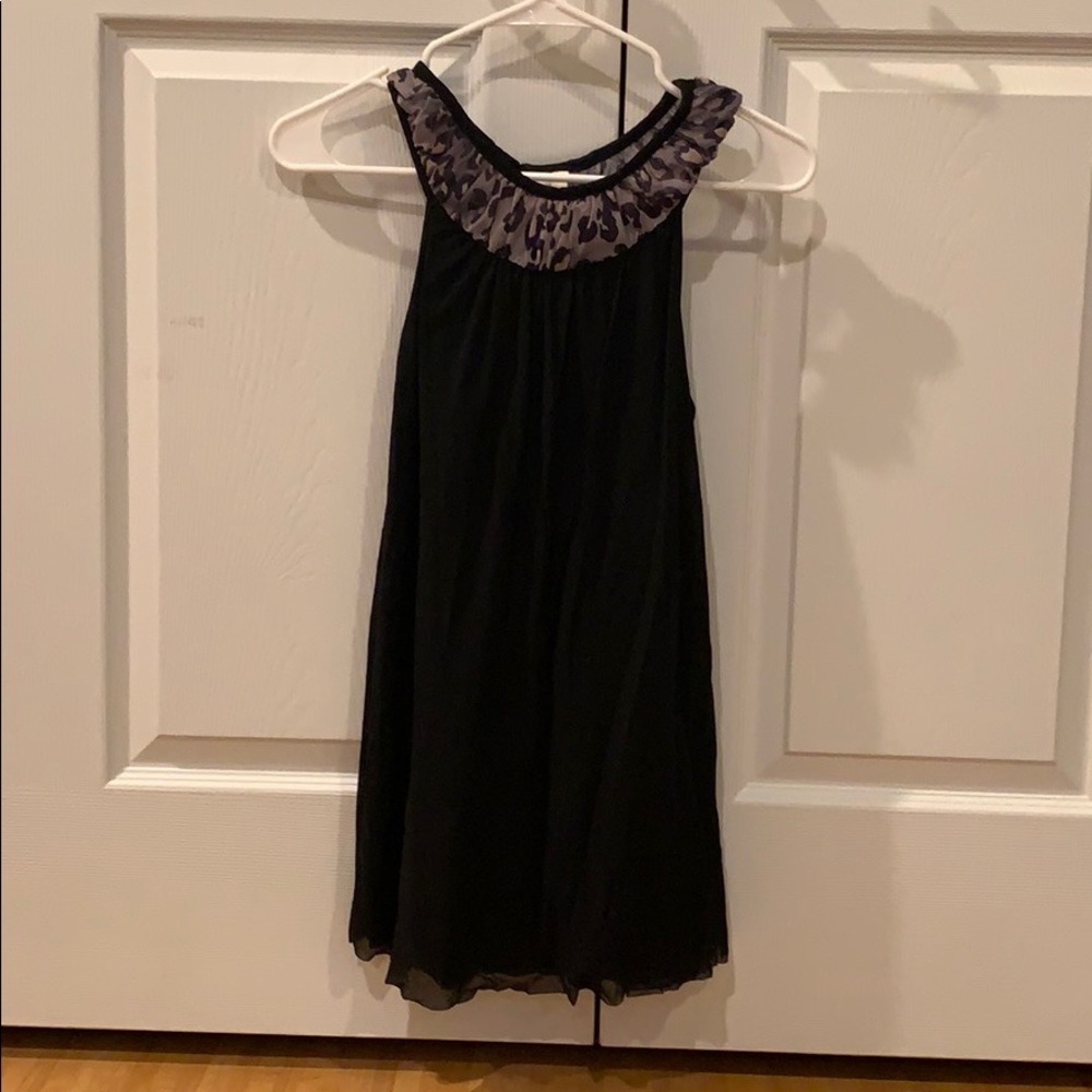 Black and cheetah tank top
